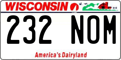 WI license plate 232NOM