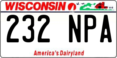WI license plate 232NPA