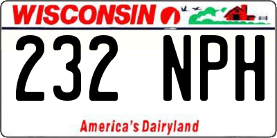 WI license plate 232NPH