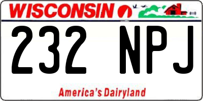 WI license plate 232NPJ