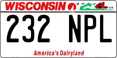 WI license plate 232NPL