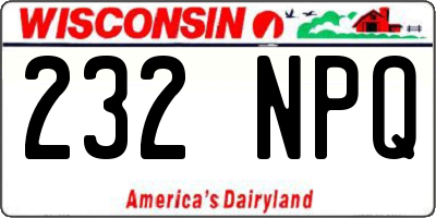 WI license plate 232NPQ