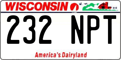 WI license plate 232NPT