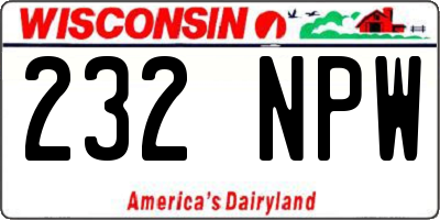 WI license plate 232NPW