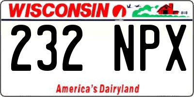 WI license plate 232NPX