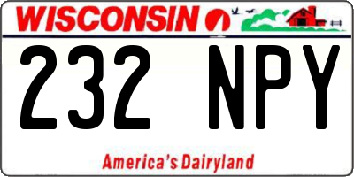 WI license plate 232NPY