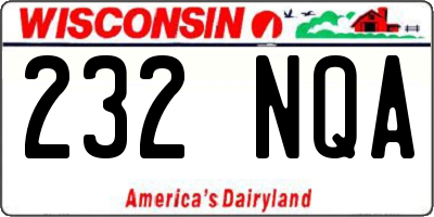 WI license plate 232NQA