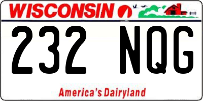 WI license plate 232NQG