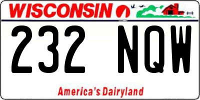 WI license plate 232NQW