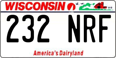 WI license plate 232NRF