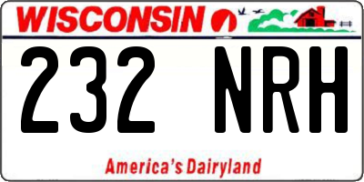 WI license plate 232NRH