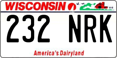 WI license plate 232NRK