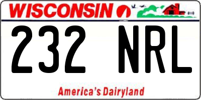 WI license plate 232NRL