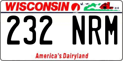 WI license plate 232NRM