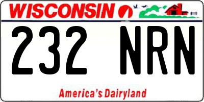 WI license plate 232NRN