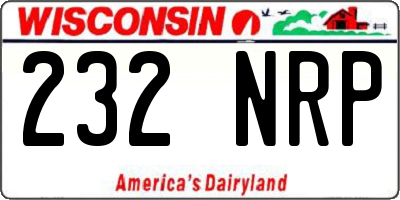 WI license plate 232NRP