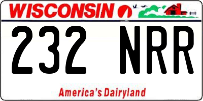 WI license plate 232NRR