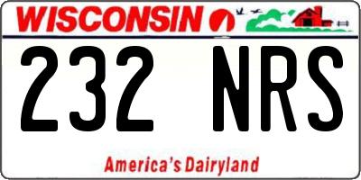 WI license plate 232NRS