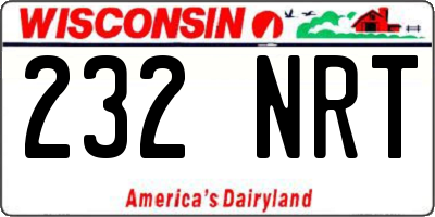 WI license plate 232NRT