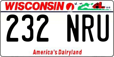 WI license plate 232NRU
