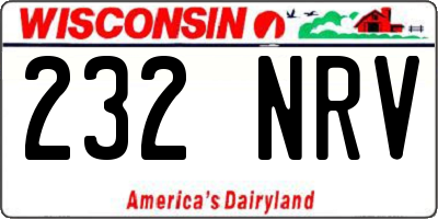 WI license plate 232NRV