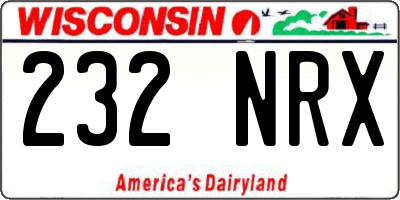 WI license plate 232NRX