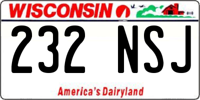 WI license plate 232NSJ