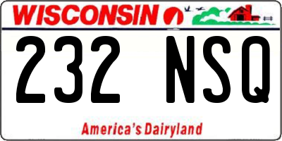 WI license plate 232NSQ