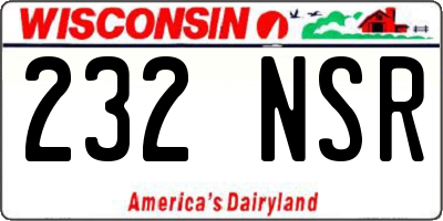 WI license plate 232NSR