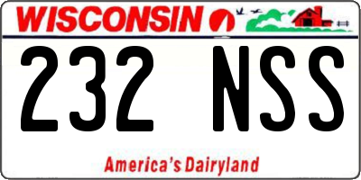 WI license plate 232NSS
