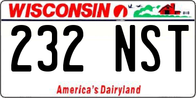 WI license plate 232NST