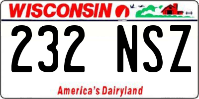 WI license plate 232NSZ