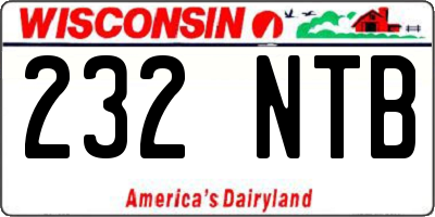 WI license plate 232NTB