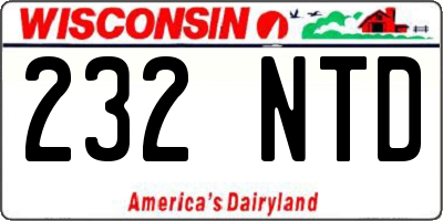 WI license plate 232NTD