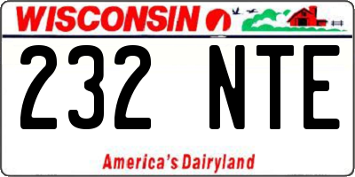 WI license plate 232NTE