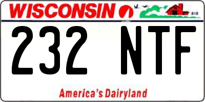 WI license plate 232NTF