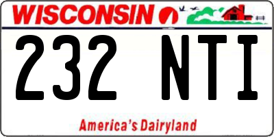 WI license plate 232NTI