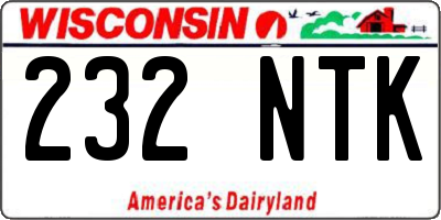 WI license plate 232NTK