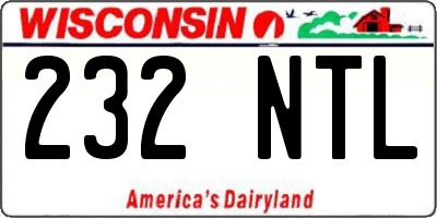 WI license plate 232NTL