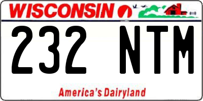 WI license plate 232NTM