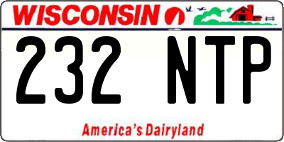 WI license plate 232NTP