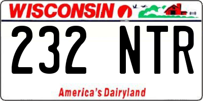 WI license plate 232NTR
