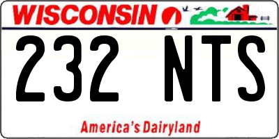WI license plate 232NTS