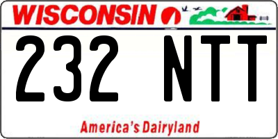 WI license plate 232NTT