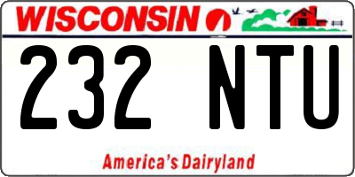 WI license plate 232NTU