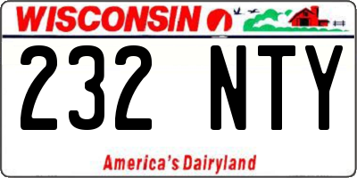 WI license plate 232NTY