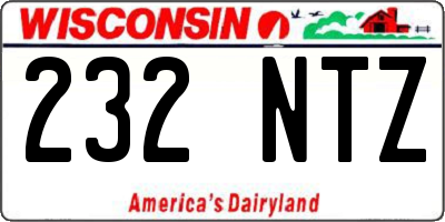 WI license plate 232NTZ