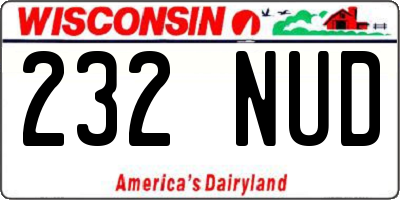 WI license plate 232NUD