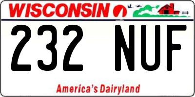 WI license plate 232NUF