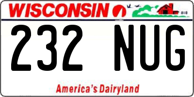 WI license plate 232NUG